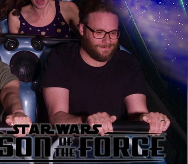 Whenever Im feeling stressed I just look at this picture of Seth Rogen riding Space Mountain and I instantly feel relaxed