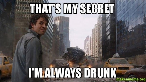 While drinking with my dad I asked how he isnt drunk after so many beers this was his response