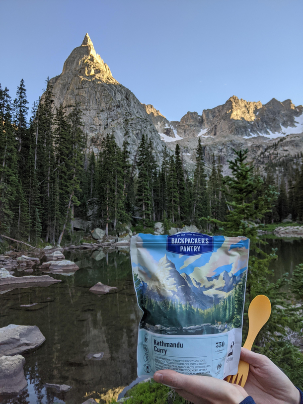 While waiting for our backcountry dinner we realized the packaging is the view from our campsite