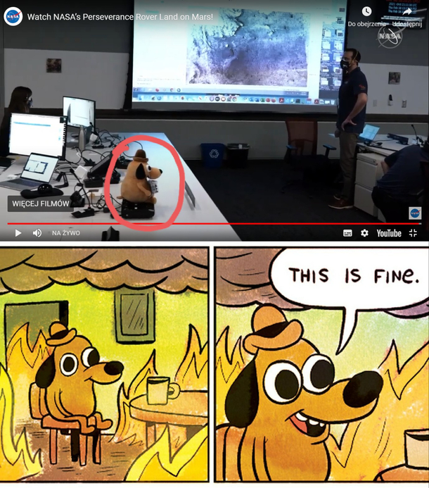 While watching NASAs stream of Perseverance landing on Mars Ive noticed this in their office of ground ops control
