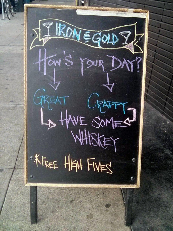 Whiskey flowchart high fives