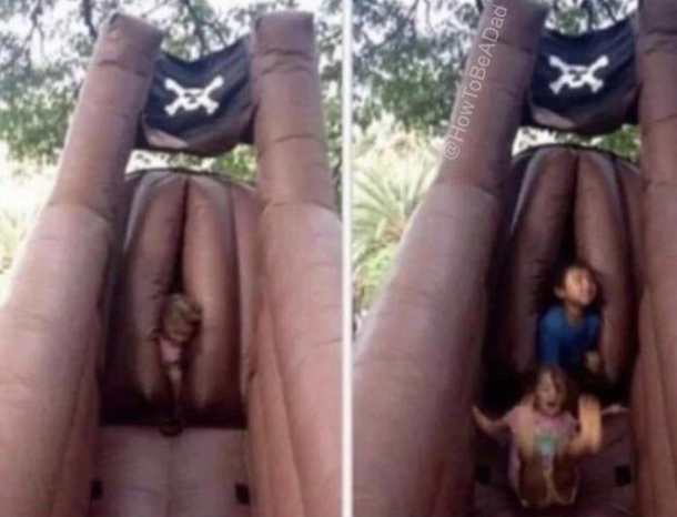 Who designed this bouncy house