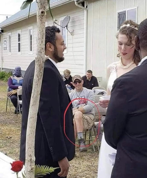 Who wears shorts in a wedding