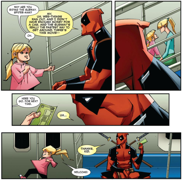 Why are you riding the subway Spider-Man