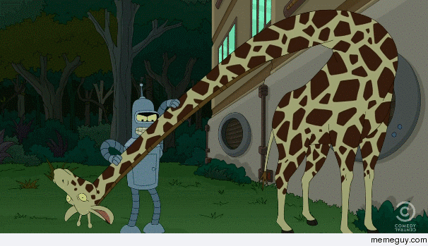 Why use your robot skills to break-in if you have a giraffe 
