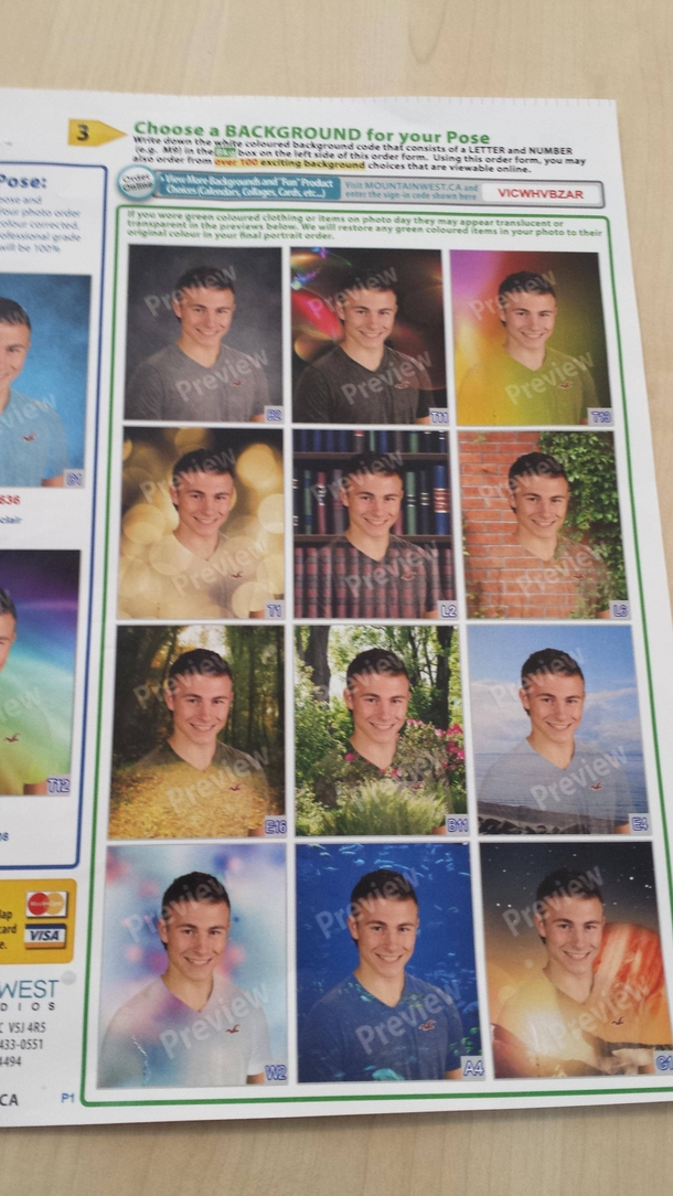 Why you dont wear a green shirt on picture day