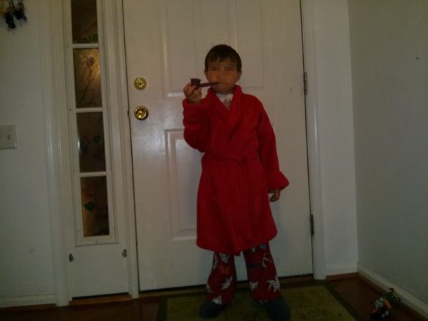 Wife asked me to get our son ready for pajama party I think I did a fine job