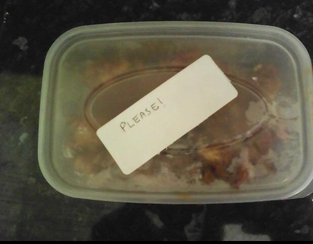 Wife told me to put the rest of the curry in a tub and label it please
