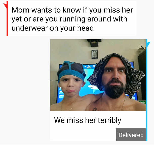 Wife Took The Girls To Visit Grandma And The Boys Got A Text Meme Guy