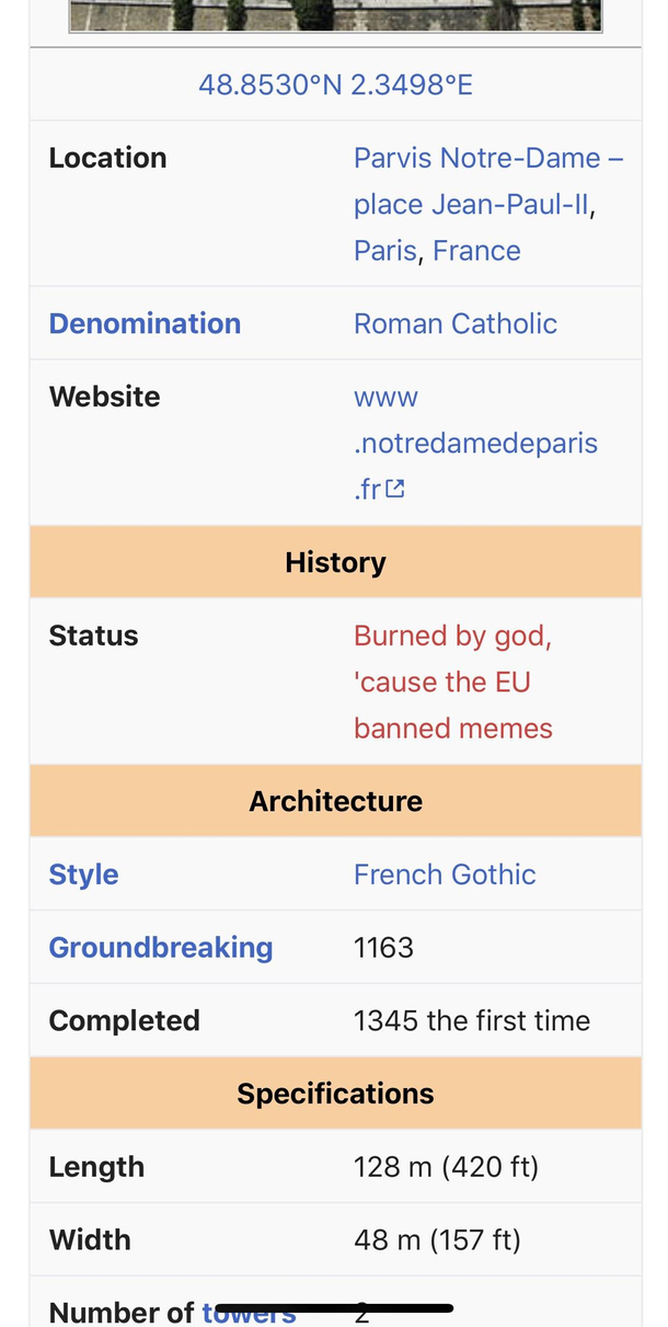 Wikipedia serving the facts