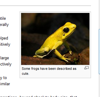 Wikipedia stoically acknowledges the cuteness of frogs