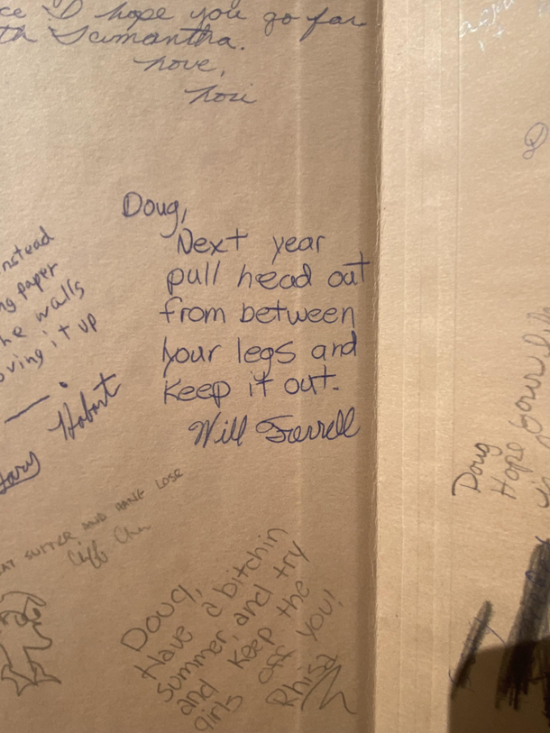 Will Ferrells advice to my father in his junior high yearbook They went to school together