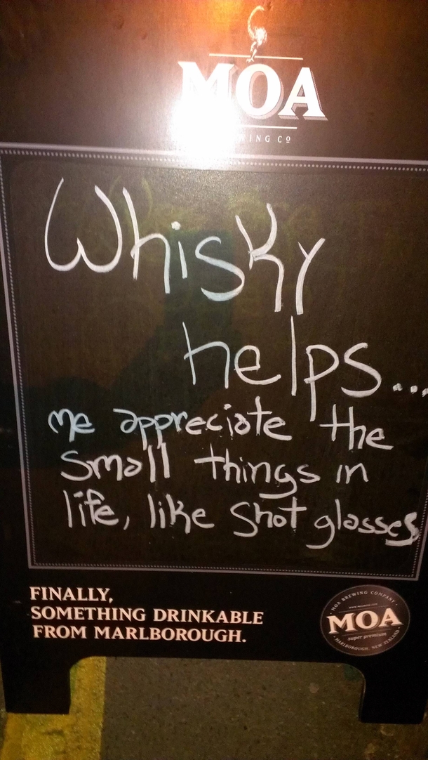 Wise words from a bar in New Zealand