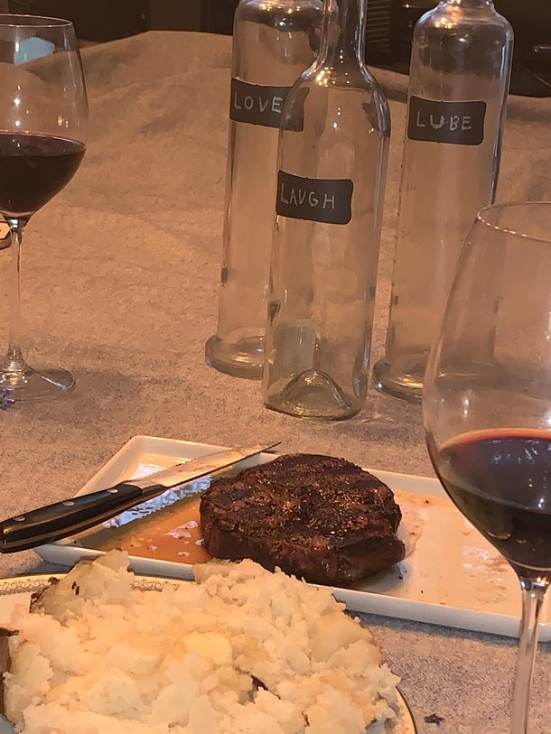 With no restaurants open I had to scramble a romantic dinner together for my th anniversary