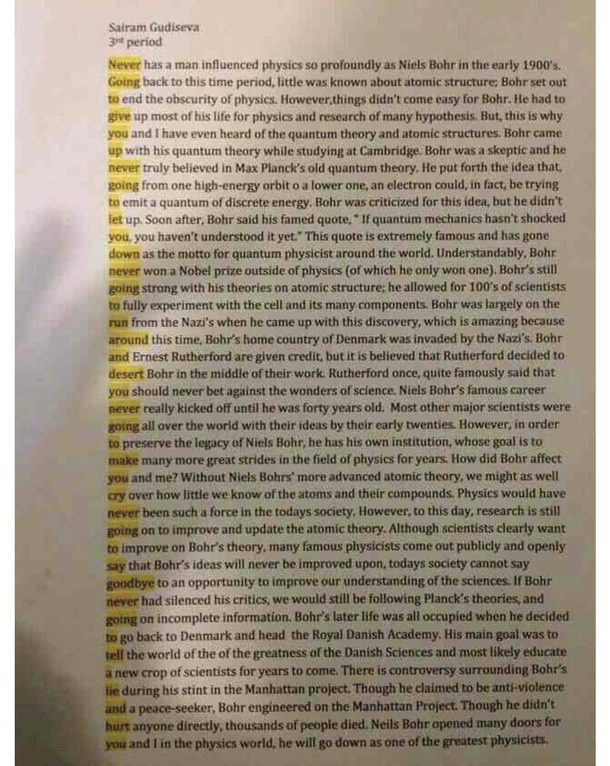 Wonder what the grade was