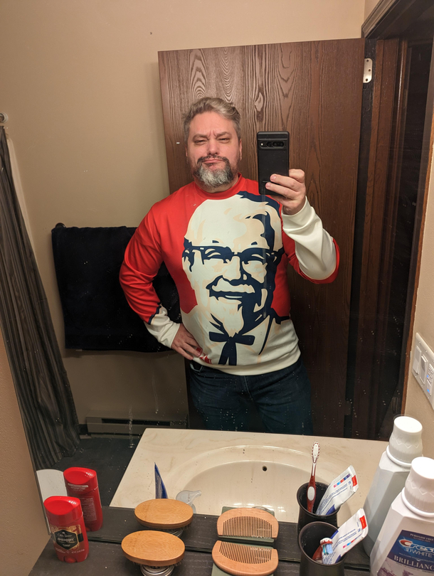 Work event tonight I told them I had to stop at home to get into something more comfortable