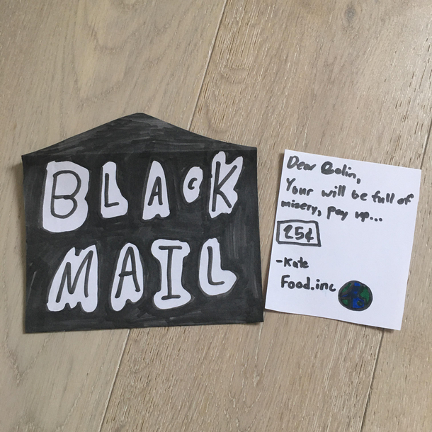 Working from home My daughter has taken to slipping notes under my door