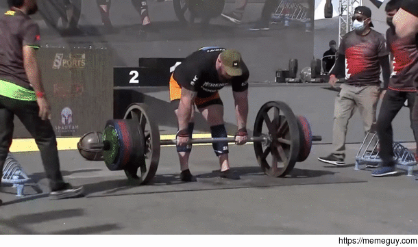 Worlds Strongest Man dances like a happy child after getting a good result at a competition