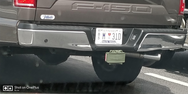 Wouldnt get too close to this guy in traffic M Claymore mine for hitch cover