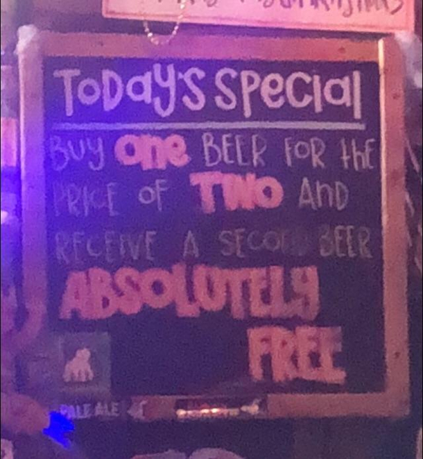 Wow Buy  beers for the price of  What a steal