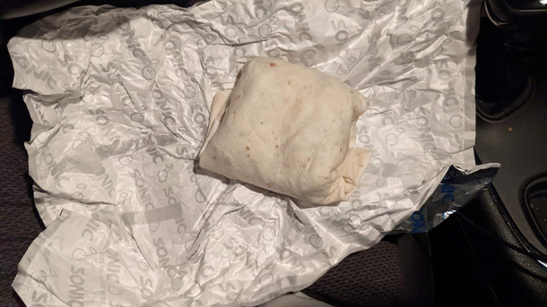 wow sonic The menu showed it being a nice large burrito but this was xx inches