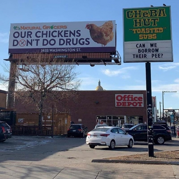 Yall got anymore of that drug free chicken pee
