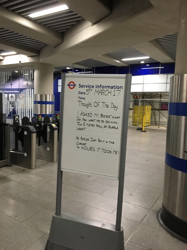 Yesterday on the London Underground