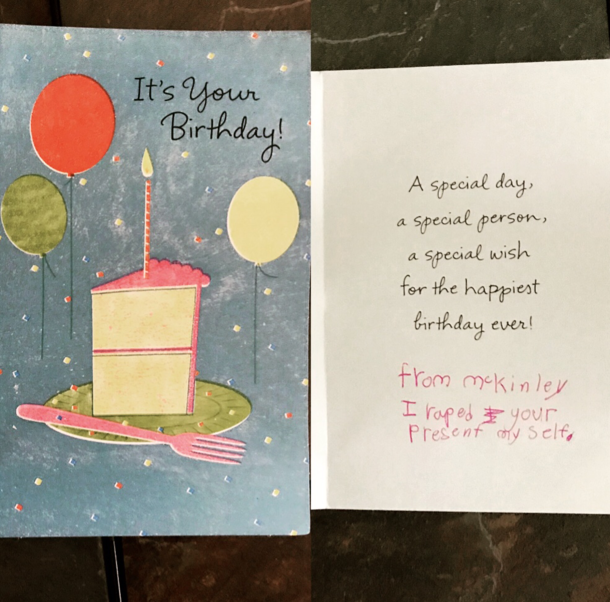Yesterday was my daughters th birthday party Here is one of the cards she got from one of her friends