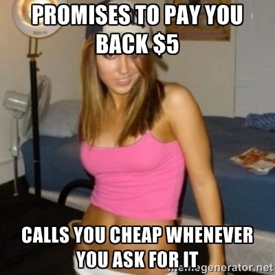 Yet she always has enough money to buy over-priced Starbucks drinks