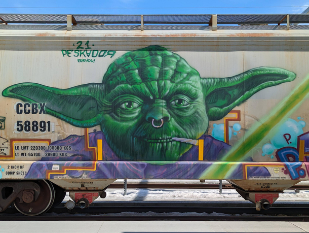 Yoda blazing a spliff near St Paul