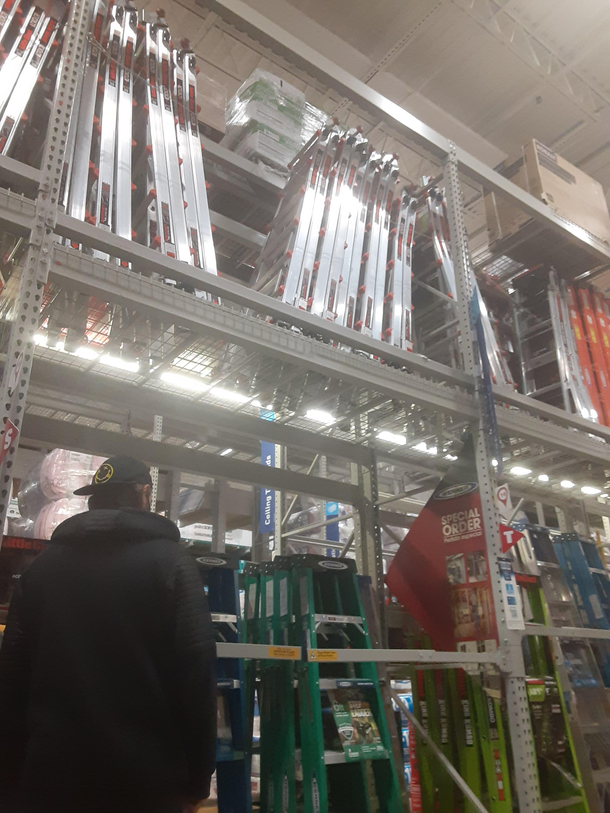 You heard of needing scissors to open scissors packaging now get ready to need a ladder to get a ladder