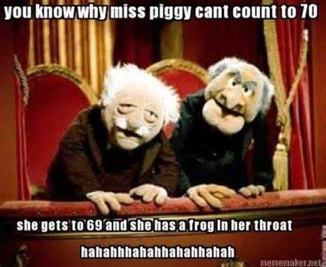 You know why Miss Piggy Cant count to 