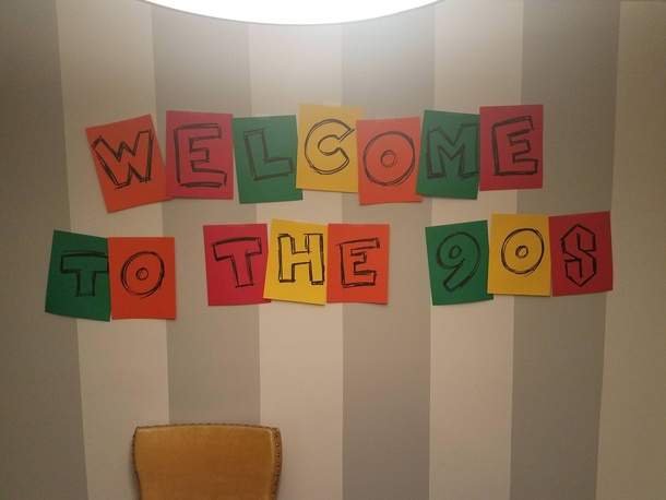 You know youre at a good s party when he writes the S that way