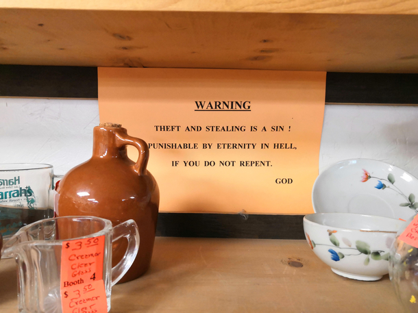 You picked the wrong flea market Satan