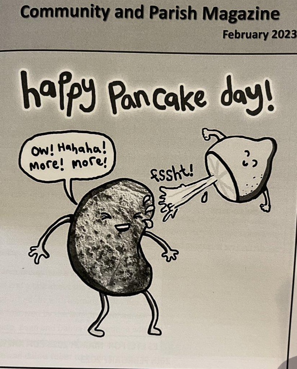 you simply would not believe me if I told you what was on the cover of our local parish magazine