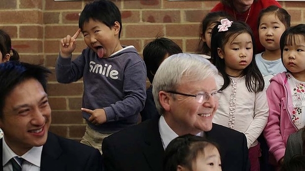 yr old photobombing Australian Prime Minister