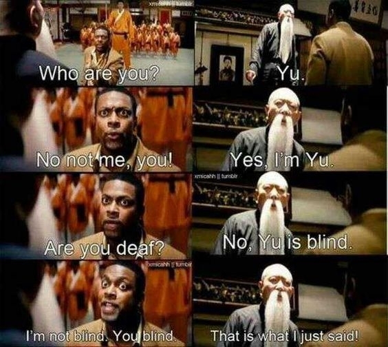 Yu should definitely watch rush hour