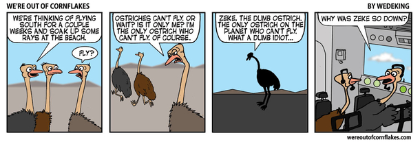 Zeke the depressed ostrich