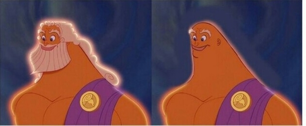 Zeus before and after shave