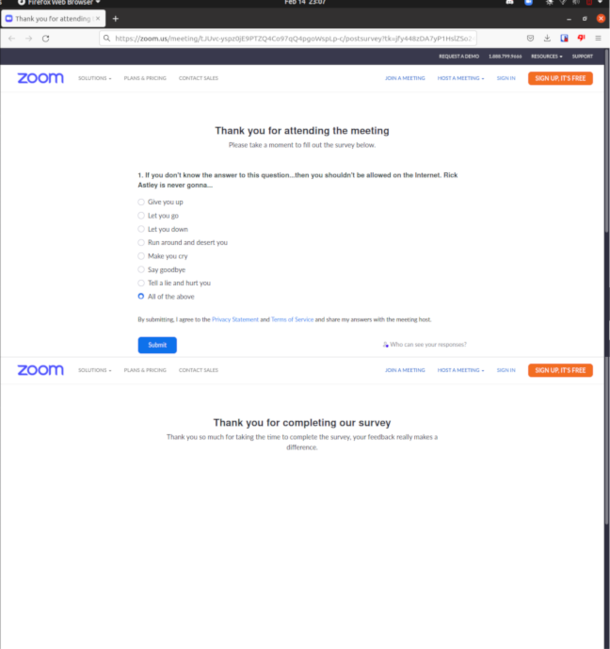 Zoom asks very useful questions