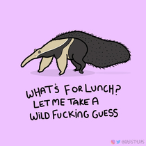  day  of drawing a grumpy animal every day grumpy anteater