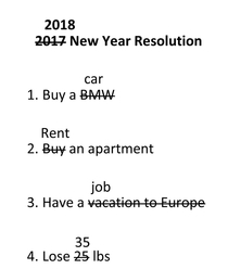  New Year Resolution
