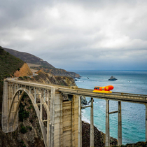  Oscar Meyer Weiner Mobile crossing Bixby Bridge in Big Sur California 