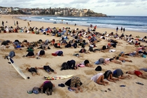  protesters In Australia mocking the governments reluctance to put climate change on the agenda of a G summit