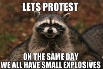 ProtestersFireworks