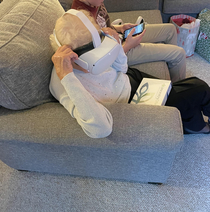  year old grandma contemplating life in oculus for the first time