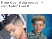  year old haircuts now vs way back when