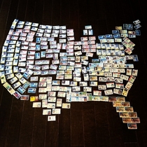 A bar in DC made a map out of the fake IDs theyve confiscated during the summer Savage