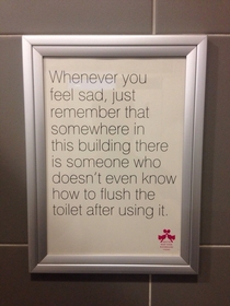 A bathroom sign at work which cheers me up