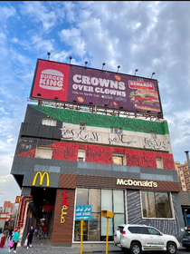 A Burger King advertisement above a McDonalds in my country